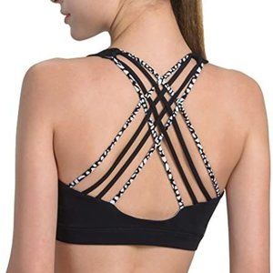 Strappy Cross Back Sports Bra